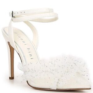 Gianni Bini Bridal Collection Mays Ruffle Rhinestone Ankle Strap Pumps